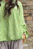 Kiti Paisley Damask Artist Smock Soft Olive